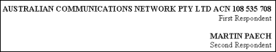 ACN vor dem Federal Court of Australia als Beklagter Nr. 1